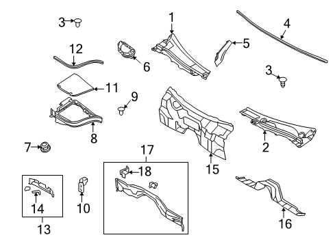 Cover-COWL Top Grille LH Diagram for 66863-1NL0A