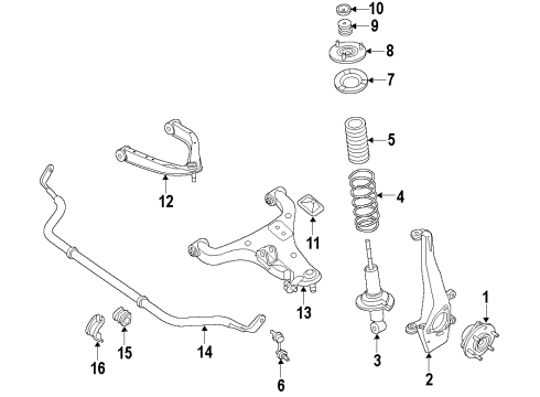 HUB ASSY-ROAD WHEEL,FRONT Diagram for 40202-1LA3A