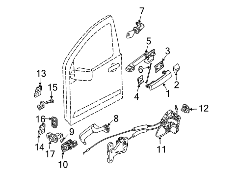 Lock & Remote Control Assy-Front Door,Rh Diagram for 80500-ZQ21B