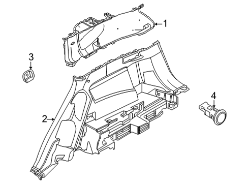 2022 Nissan Rogue Interior Trim - Quarter Panels Diagram