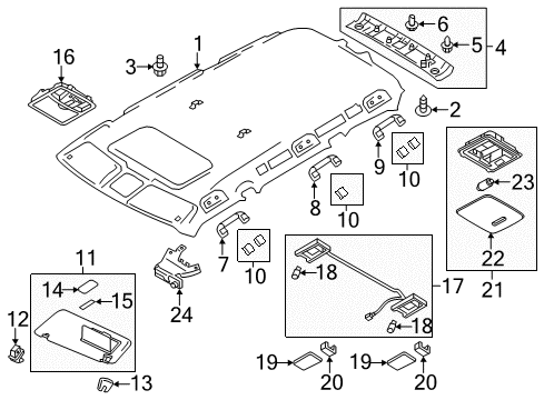 Sun Visor Assembly-RH Diagram for 96400-6JE3D