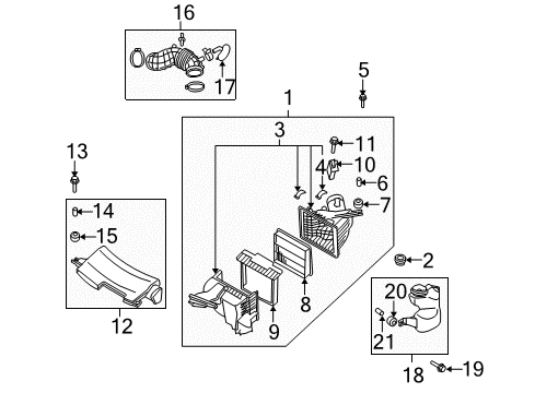 Air Cleaner Diagram for 16500-EH000