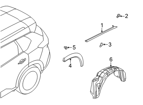 2022 Nissan Rogue Exterior Trim - Quarter Panel Diagram