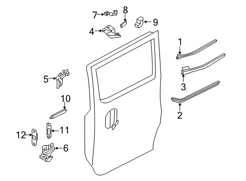 2020 Nissan NV 200 Side Loading Door - Lock & Hardware Diagram 2