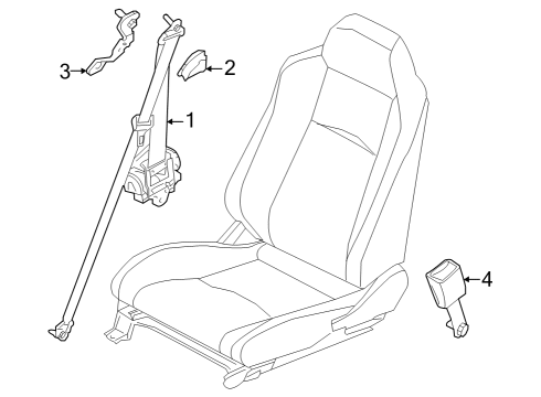 2024 Nissan Z BELT ASSY-TONGUE,PRETENSIONER FRONT LH Diagram for 86885-6GP0A