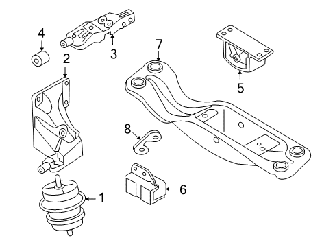 Bracket Engine Mounting Rh Diagram for 11232-JK50A
