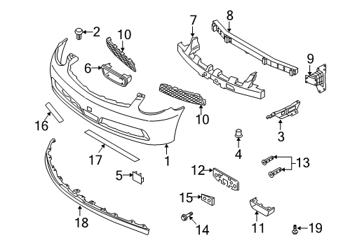 Grille-Front Bu Diagram for 62255-AC700