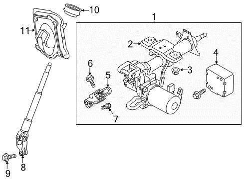 2020 Nissan NV 200 Steering Column & Wheel, Steering Gear & Linkage Diagram 2