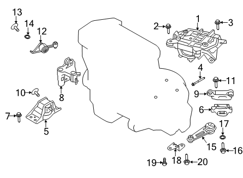 2020 Nissan NV 200 Engine & Trans Mounting Diagram