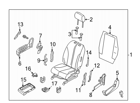 2020 Nissan NV 200 Passenger Seat Components Diagram