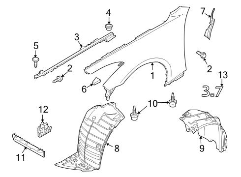 Protector Front Diagram for 63845-JL03A