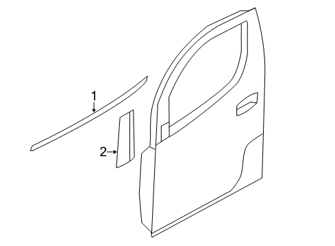 2020 Nissan NV 200 Exterior Trim - Front Door Diagram