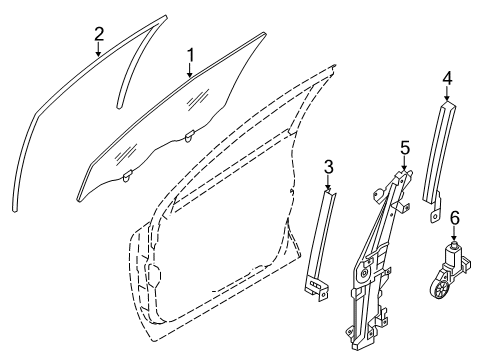 Sash Assy-Front Door,Front LH Diagram for 80215-6MT0A