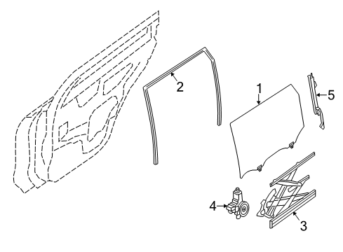 2020 Nissan Rogue Front Door Glass & Hardware Diagram 2