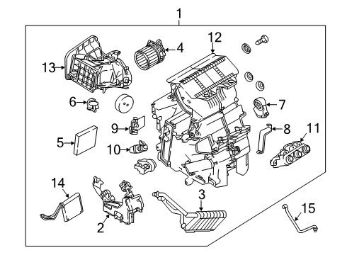 2022 Nissan Kicks A/C Evaporator & Heater Components Diagram