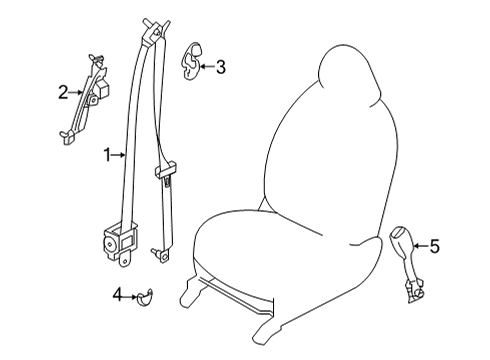 2024 Nissan Versa Front Seat Belts Diagram