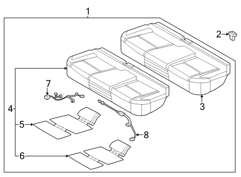 88320-5MR4B Nissan Rear Seat Cushion Trim Assembly
