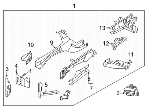 Nissan G51T3-6SACA GUSSET ASSY-FRONT SIDE MEMBER,INNER LH G51T3-6SACA Nissan GUSSET ASSY-FRONT SIDE MEMBER,INNER LH