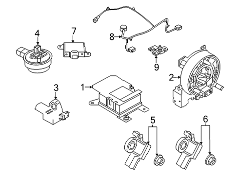 98820-1A59D Nissan Side Air Bag Center Sensor