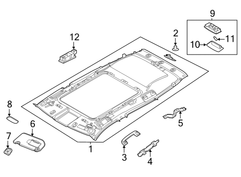 739B0-4MT6A Nissan MODULE ASSY-ROOF TRIM