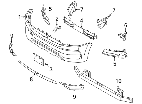62094-7KA0A Nissan SPACER-FRONT BUMPER SIDE