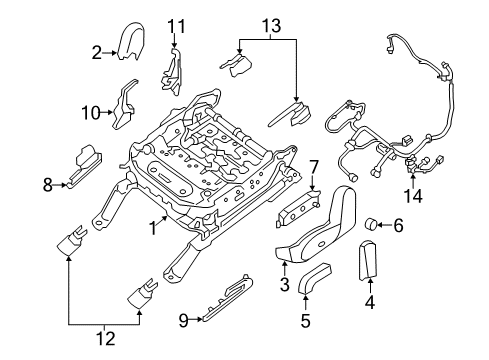 87351-3JC9A Nissan FRAME-FRT ST LH