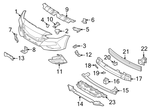 62256-6LY1B Nissan FINISHER - FRONT BUMPER