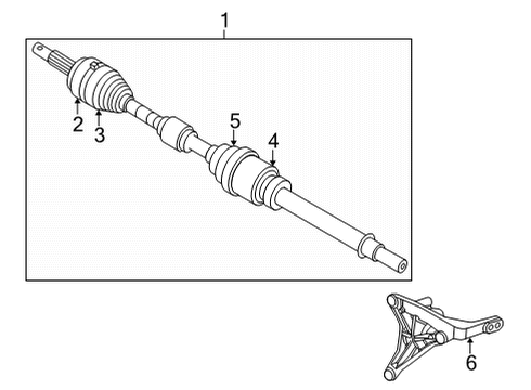 39100-6RA3A Nissan Front Drive Shaft Assembly Right Hand