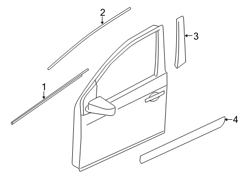 80282-6MT0A Nissan MOULDING Front Door SASH, Front RH