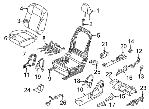87370-6TC5A Nissan Cushion Seat Left Hand Trim Assembly