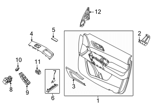 2022 Nissan Pathfinder Cap-Pull Handle,Front Door LH Diagram for 80945-6TA0A
