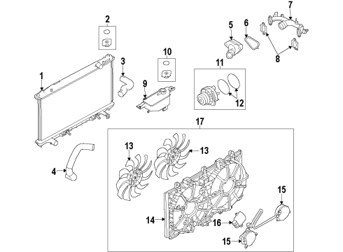 Fan Motor Assembly Diagram for 21487-3NF0B