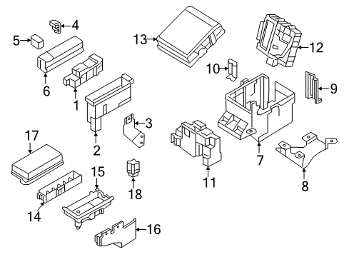 2024 Nissan Titan Relay Box Cover Diagram for 24382-9FV0B