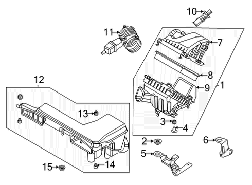 2024 Nissan Pathfinder Air Cleaner Element Diagram for 16546-6TA0A