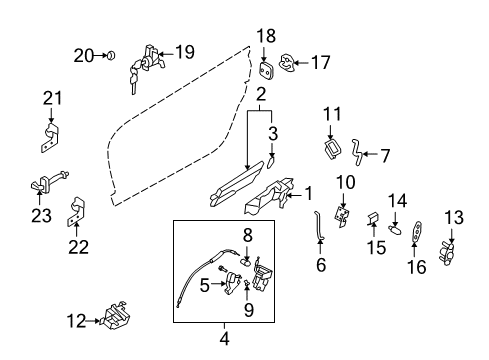 2024 Nissan GT-R Outside Handle Escutcheon Left Hand Diagram for 80645-6HV0C