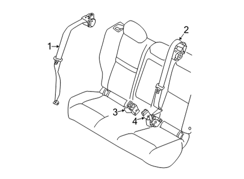 2025 Nissan Sentra BELT ASSY-TONGUE, PRETENSIONER REAR Diagram for 88884-6LD9A