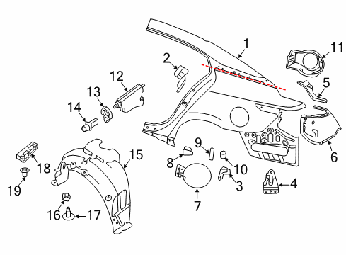 2022 Nissan Maxima RETAINER-TAPPING STRIKER RH Diagram for G6691-9DLMA
