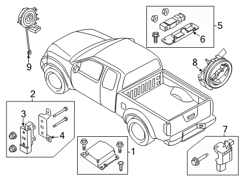 Side Airbag Sensor Right Hand Diagram for 98836-9BU8A