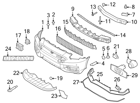 2024 Nissan GT-R STRIPE-ACCENT,FRONT BUMPER LH Diagram for 99033-6HW0A