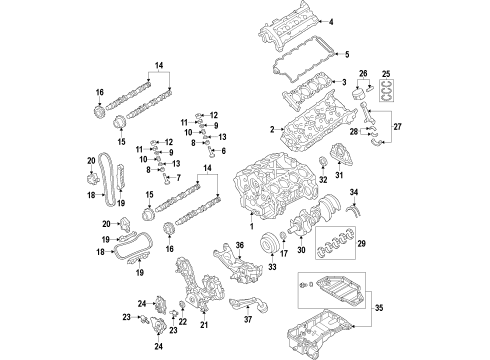 2021 Nissan NV Crankshaft Assembly Diagram for 12200-9FV0A