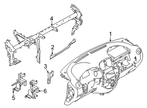 2025 Nissan Versa Reinforce-Knee Protector,RH Upper Diagram for 67540-5EE0A