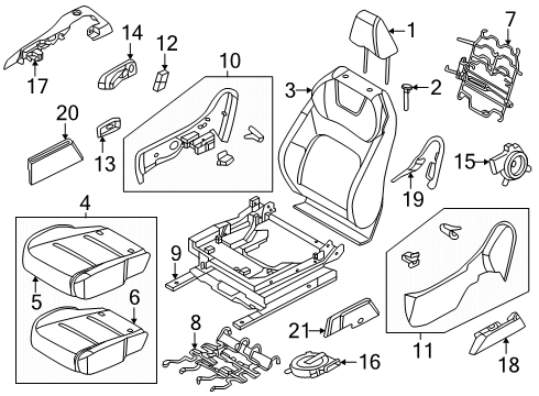 2024 Nissan ARIYA CONTROLLER ASSY-POWER SEAT Diagram for 28565-5MP2A