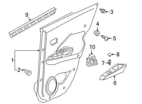 2024 Nissan Kicks Rear Door Finisher Assembly Right Hand Diagram for 82900-9VD0E