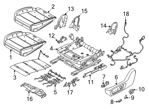 2025 Nissan Murano SWITCH ASSY-SEAT LUMBAR Diagram for 87367-6RA1A