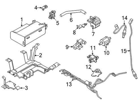 2023 Nissan Pathfinder Bracket-Canister Diagram for 14952-6SA0B