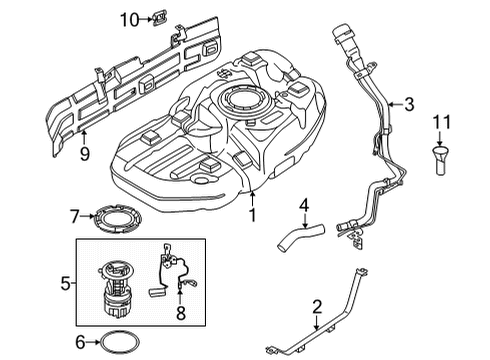 2025 Nissan Pathfinder PUMP COMPL-FUEL Diagram for 17040-6SA0C