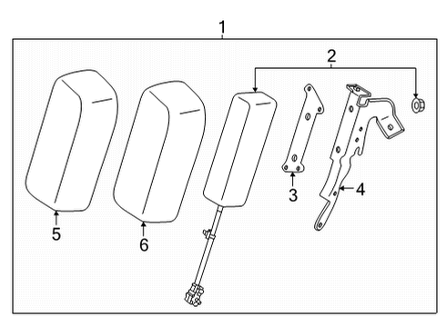 2020 Nissan Rogue Sport Bracket Assy-Rear Seat Back,Side Diagram for 88607-6MJ0A