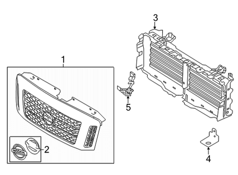 2020 Nissan Titan Grill Radiator Diagram for 62310-9FV0B