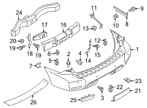 2021 Nissan Armada Protector-Rear Bumper Diagram for 85064-6JL0A