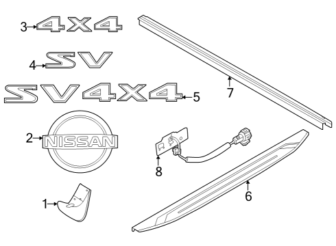 2024 Nissan Frontier Deflector-Wind,Rear Wheel House LH Diagram for 93883-9BU0C